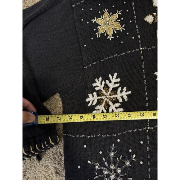 LANE BRYANT Holiday Knit Cardigan Sweater Christmas Festive Heavily Beaded 26/28 - Picture 4 of 9